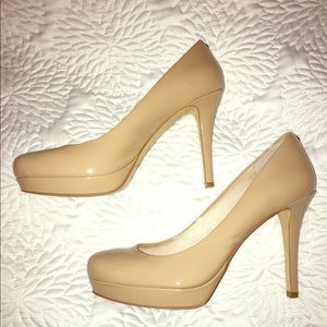 Michael Kors nude patent platform heels